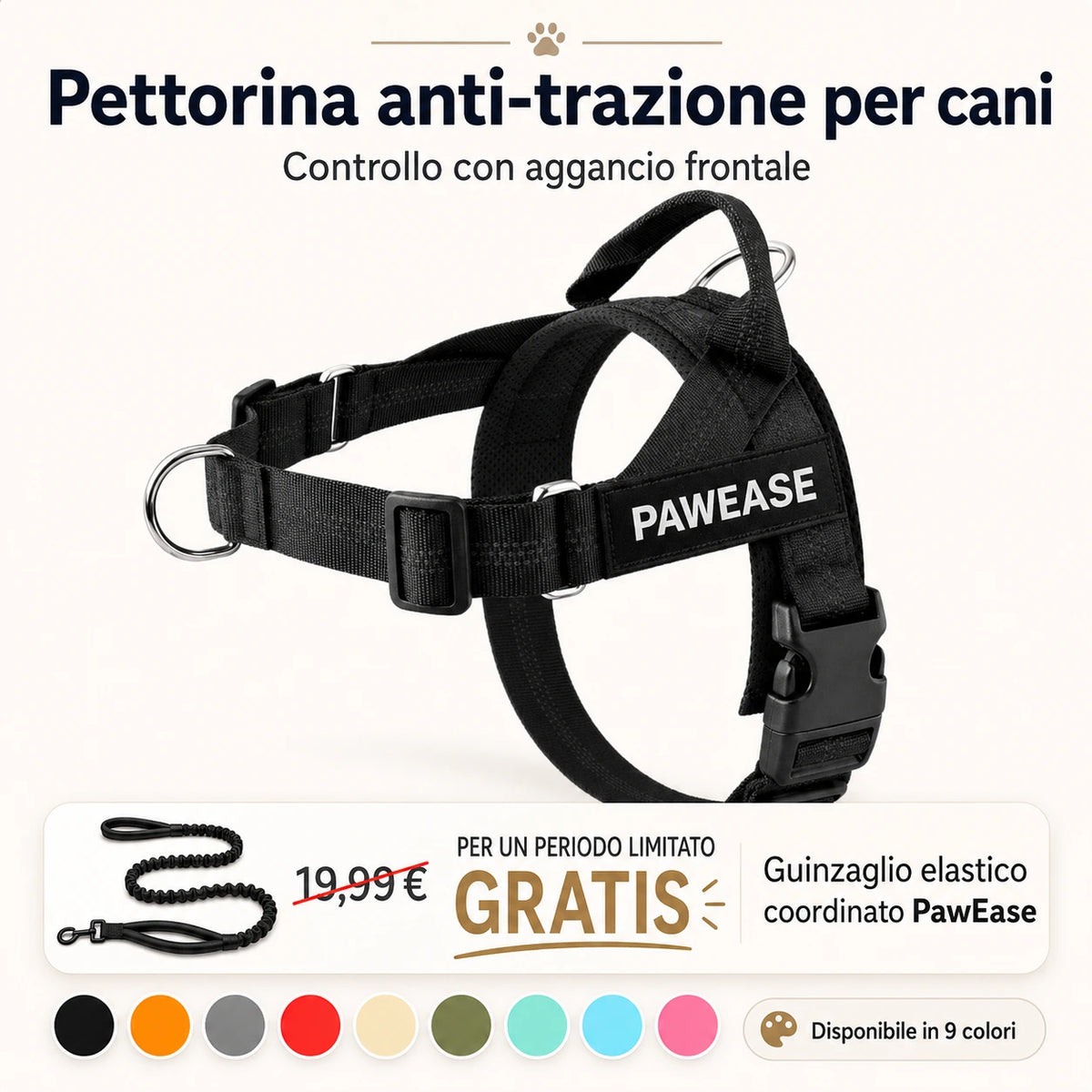 PawEase® – Pettorina anti-tiro per cani