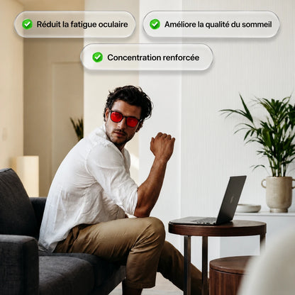 NightFlow™ Lunettes anti-lumière bleue unisexes à verres rouges