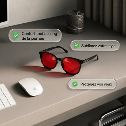 NightFlow™ Lunettes anti-lumière bleue unisexes à verres rouges